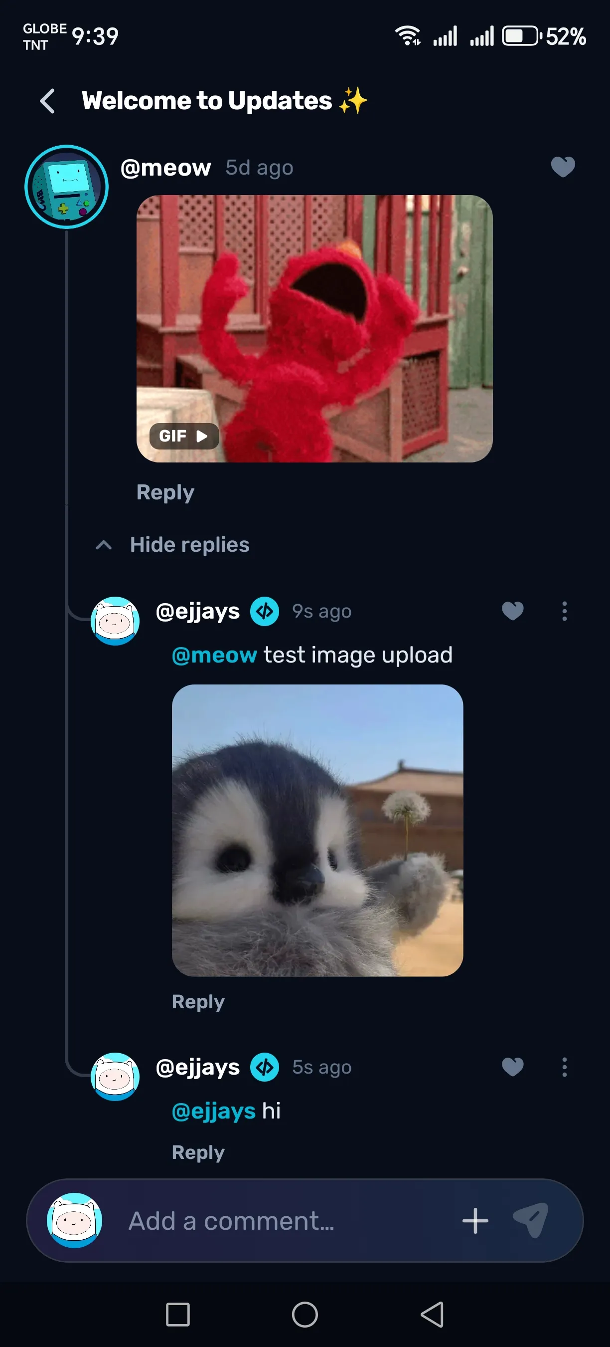 Phantom Comments screen